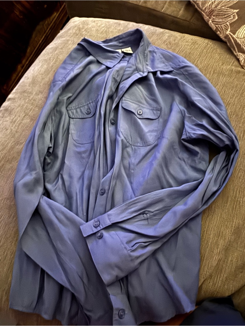 Silky Blue Button-Up yShirt Joanna